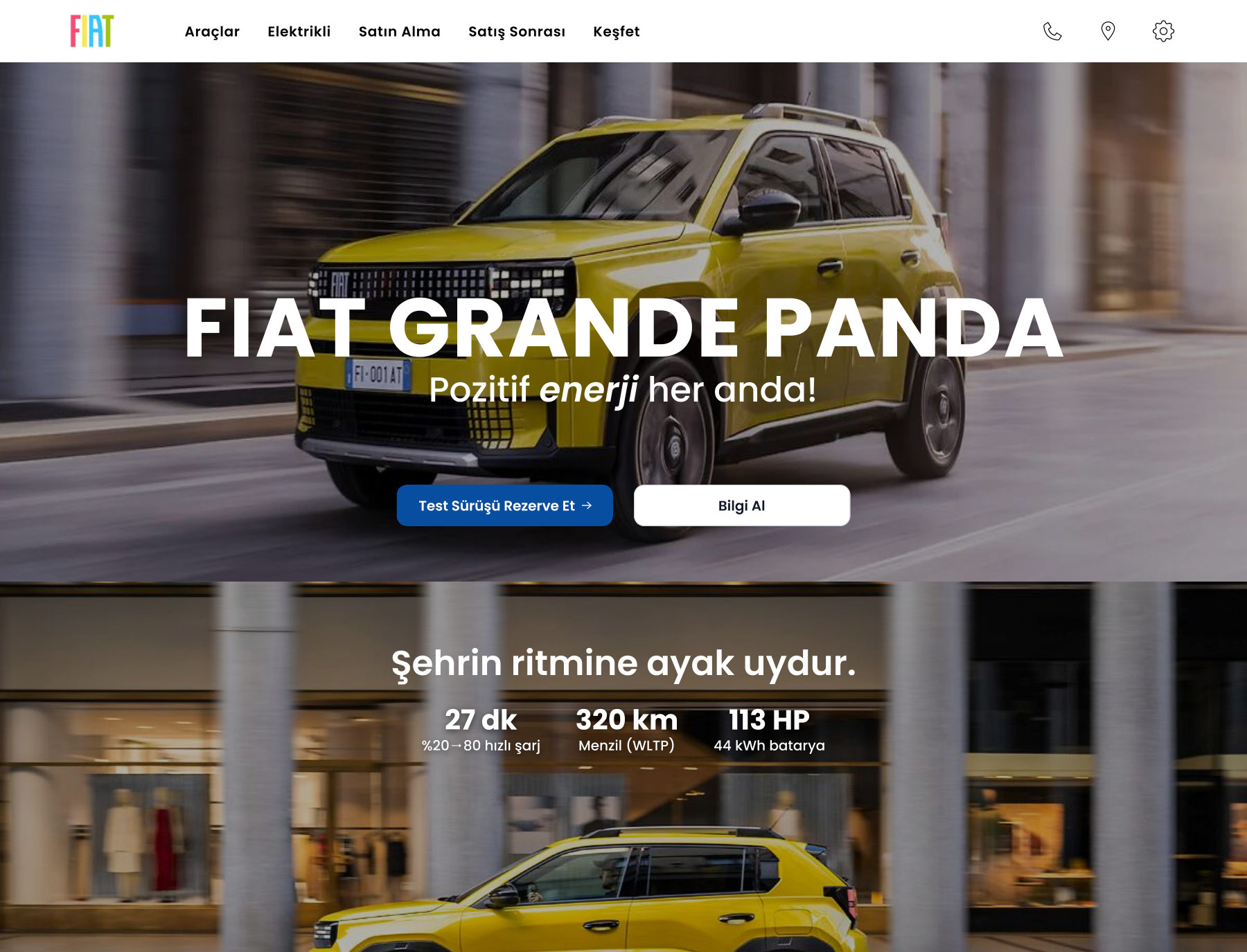 Without constraints: full-bleed Grande Panda hero with two CTAs and a separate specs band